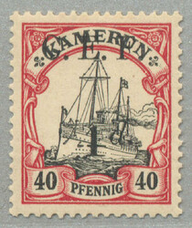 1915, 4 d on 40 Pfg., German stamp with black opt/surcharge C.E.F ...