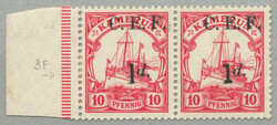 1915, 1 d on 10 Pfg., German stamp with black opt/surcharge C.E.F., ...