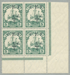 1915, 1/2 d on 5 Pfg., German stamp with black opt/surcharge C.E.F., ...