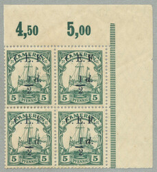 1915, 1/2 d on 5 Pfg., German stamp with black opt/surcharge C.E.F., ...