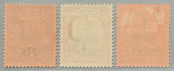 1915, 3/4/6 d on 30/40/50 Pfg., German stamp with black opt/surcharge ...