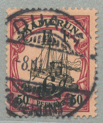 1915, 6 d on 50 Pfg., German stamp with black opt/surcharge C.E.F, ...