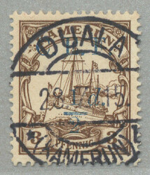 1915, 1/2 d on 3 Pfg., German stamp with blue opt/surcharge C.E.F, ...