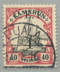 1915, 4 d on 40 Pfg., German stamp with black opt/surcharge C.E.F, ...