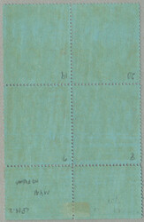 1938, block of (4), 2s.6d., black and red on grey-blue paper, wmk ...