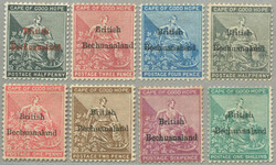 1885-87, 1/2d. - 1s., British Bechuanaland opt, Anchor wmk, LPOG, NG ...