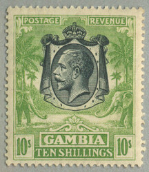 1922-29, 10s., black and sage green, wmk mult script CA, LPOG, very ...