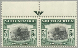 1947-54, 5s., black and deep yellow-green, TII, unused pair with ...