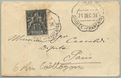 1898, 10C, black and blue, on letter from LABE/French Guinea to ...