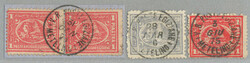 1872-5, two stamp and piece with two stamps on it, with different ...