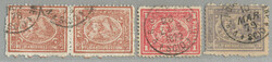 1872-5, two stamp and one pair, with different crispy clear ...