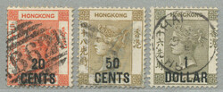 1885, 20c. - $1, surch, used, $1 used in SHANGHAI (CHINA), very fresh ...