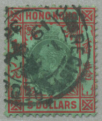 1912-21, $5, green and red on green paper, wmk Mult CCA, used with ...