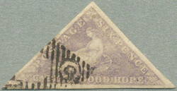 1855-63, 6d., deep rose-lilac on white paper, imperforate with wide ...
