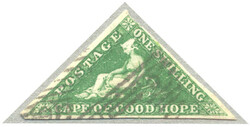1855-63, 1s, bright yellow-green on white paper with omitted part of ...