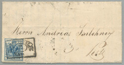 1853, 9 kr, blau, Type IIIa, einfacher Inlandsbrief in der 3. ...