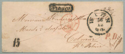 1859, Barfrankierter Brief von WIEN nach KOLNAR/Frankreich, ...