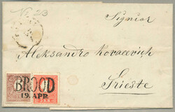 1858, 5 kr., red and 10kr. brown, Bosnia forerunner from TESANJ, ...