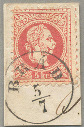4745080: Austria 1867 Issue used in Hungary