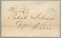 1861, letter from GALATZ to WIEN from the Agentie der K. K. Donau ...