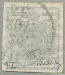 1850, 2kr, schwarz, unterlegte Mitte, Plattenfehler, Randdruck, ...