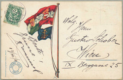 1911, Lloyd shipmail in the Levant, postcard depicting the SS WIEN ...