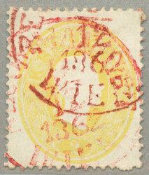 1861, 2kr, gelb, gestempelt rot RECOMMANDIRT WIEN, Attest ...