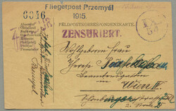 1915, Airmail Feldpost card, sent from the besieged city of Przemysl, ...