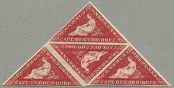 1863, 1 d, deep carmine red, imperf block of four, MNH, very fresh ...