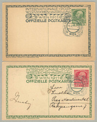 1911, two official postcards from the Internationale ...