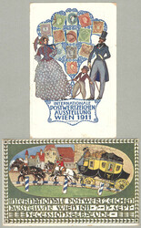 1911, two official postcards from the Internationale ...