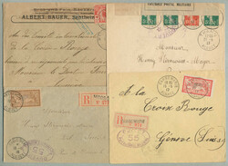 1915-18, small lot of (4) letters - (2) registered all with military ...
