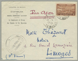 1935, from Rabat to Limoges, official military cover from the French ...