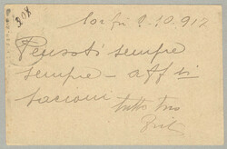 1917, military postcard from Corfu to Napoli, with line censor cancel ...