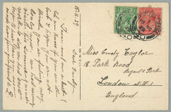 1918, from Wiesbaden to London, picture postcard showing the Kurhaus, ...