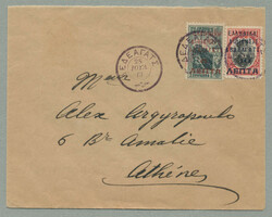 1913, from Dedeagatch to Athens, commercial cover franked with two ...