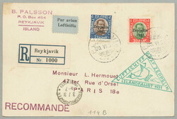 1931, 30 Aur and 1 Kr on philatelic registered Zeppelin flight post ...