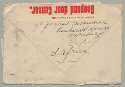 1917, 1/2d green (3) and 1d red (2, horizontal pair) on censored ...