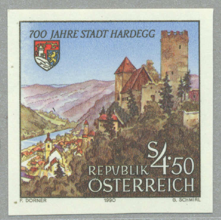 1990, postfrische ungezähnte Sondermarke zu 4,50 Schilling ...
