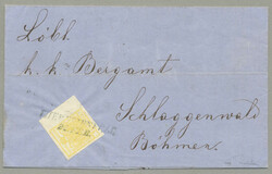 1858, 1 Kreuzer, zitronengelb, Maschinenpapier, Type III, rechts 8 mm ...