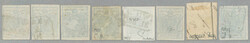 1850, 9 kr, Handpapier, Type I, kleines Lot (8), alle bestimmt, alle ...
