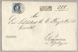 02.02.2026: Lot withdrawn!1868, 10+10 kr, blue, Type I, on registered ...