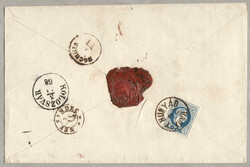 02.02.2026: Lot withdrawn!1868, 10+10 kr, blue, Type I, on registered ...