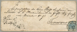 1850, 9 kr, blue, extremely cut to shape and cut on each corner in an ...