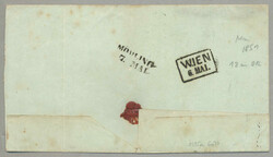 1851, 3 kr, rot, HP, Type I, 12 mm oberer Bogenrand (!), auf Brief, ...