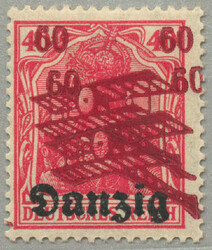 1920, 60 pfennig airmail stamp with double overprint, not hinged with ...