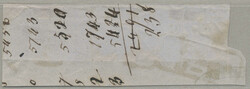1850, 9kr, blue, (5), on piece, cut to shape - Liliput, used TRIEST ...