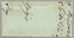 1850, 6 kr, brown, (3), on green piece, TASNAD - 35p, fresh XF! ...