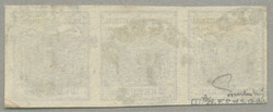 1850, 2kr, black, strip of (3), used SZEGEDIN, right stamp with plate ...
