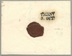 1850, 3kr, auf Brief von CAVALESE nach TRENTO, frisches P! ...